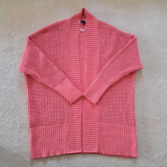 Torrid Cardigan Sweater Waflle Knit Open Cardigan Torrid Size 1  14 /16 XL Coral - Picture 13 of 13